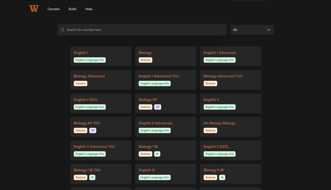 Westwood Course Advisor